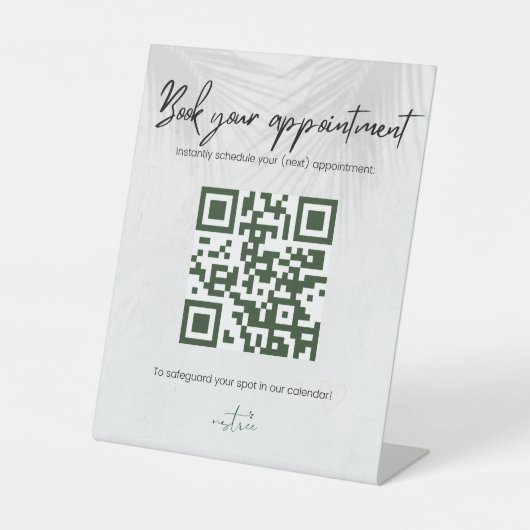Personalised QR code stand Sockelschild (Vorderseite)
