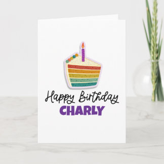 Personalised Rainbow Birthday Cake Card Karte