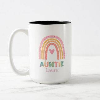 Personalised Rainbow Mug Gift for Auntie Best mug Zweifarbige Tasse
