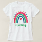 Personalised rainbow t-shirt with the phrase mommy (Design vorne)