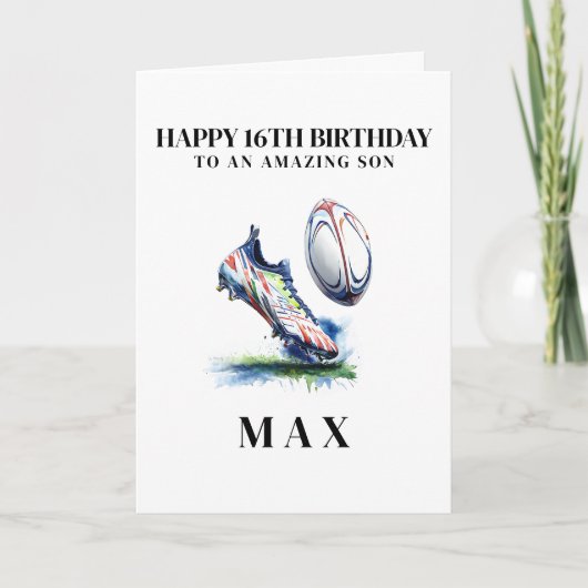 Personalised Rugby Birthday Card Dankeskarte (Vorderseite)