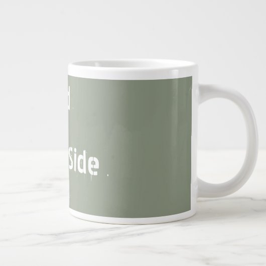 Personalised Sage Green Name God Is On My God Tea Jumbo-Tasse (Rechts)