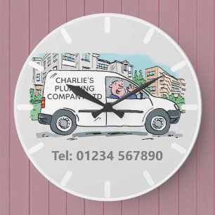 Personalised Small Business Clock Große Wanduhr