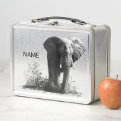 Personalised Splashing Elephant Lunch Tin/Box Metall Brotdose (Beispiel)