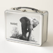 Personalised Splashing Elephant Lunch Tin/Box Metall Brotdose (Vorderseite)