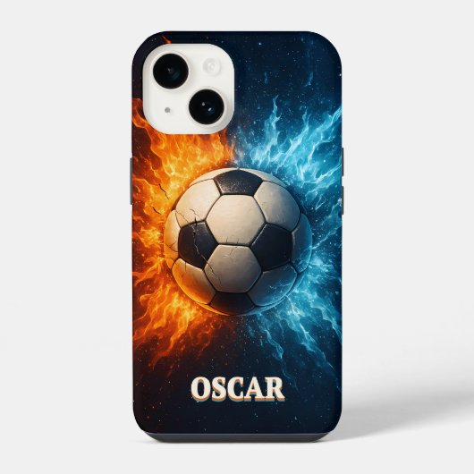 Personalised Sports/Soccer iPhone 14 Case Hülle (Rückseite)