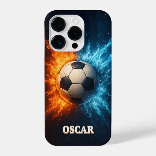 Personalised Sports/Soccer iPhone 14 Pro Case Hülle (Rückseite)