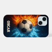 Personalised Sports/Soccer iPhone 15 case Hülle (Rückseite (Horizontal))