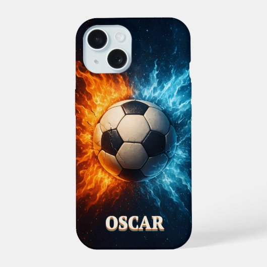 Personalised Sports/Soccer iPhone 15 case Hülle (Rückseite)