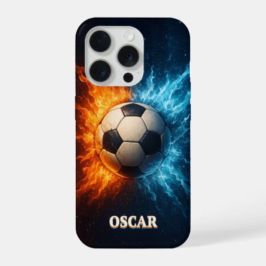 Personalised Sports/Soccer iPhone 15 Pro Case iPhone Hülle (Rückseite)