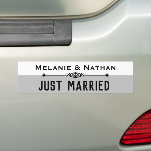 Personalised Stylsh Just Married Autoaufkleber (Auf Auto)