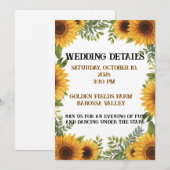 Personalised Sunflower Wedding Details Card  Einladung (Vorne/Hinten)