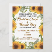Personalised Sunflower Wedding Invitation | Rustic Einladung (Vorderseite)
