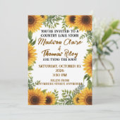 Personalised Sunflower Wedding Invitation | Rustic Einladung (Stehend Vorderseite)