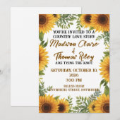 Personalised Sunflower Wedding Invitation | Rustic Einladung (Vorne/Hinten)