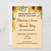 Personalised Sunflower Wedding Invitation | Rustic Einladung (Vorderseite)
