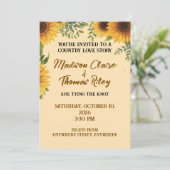 Personalised Sunflower Wedding Invitation | Rustic Einladung (Stehend Vorderseite)