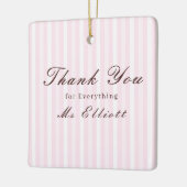 Personalised Thank You Teacher Ornament Pink Mist (Links)