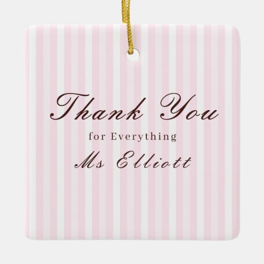 Personalised Thank You Teacher Ornament Pink Mist (Vorderseite)