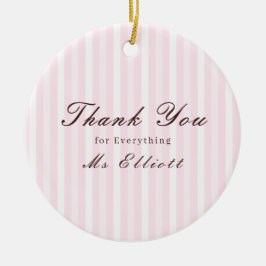 Personalised Thank You Teacher Ornament Pink Mist
