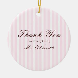 Personalised Thank You Teacher Ornament Pink Mist
