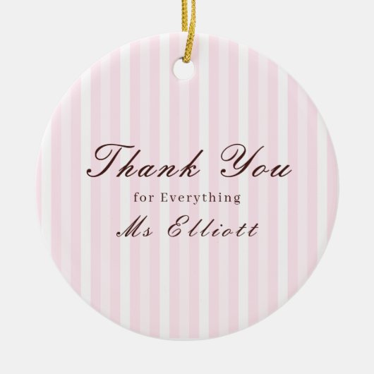 Personalised Thank You Teacher Ornament Pink Mist (Vorne)