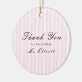 Personalised Thank You Teacher Ornament Pink Mist (Links)
