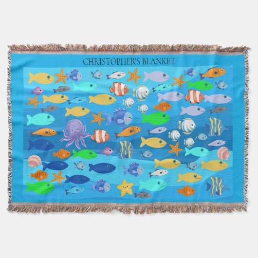 Personalised Throw - Fish Design  Decke (Vorderseite)