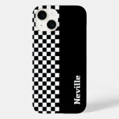 Personalised Two-Tone Checkerboard Case-Mate iPhone Hülle (Rückseite)