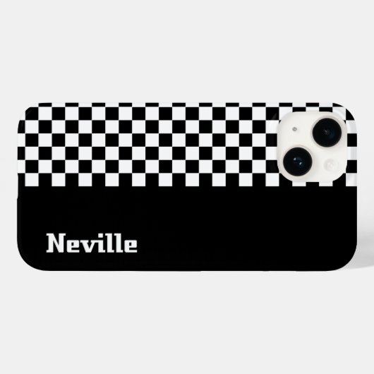 Personalised Two-Tone Checkerboard Case-Mate iPhone Hülle (Rückseite (Horizontal))