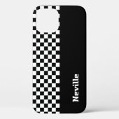 Personalised Two-Tone Checkerboard Case-Mate iPhone Hülle (Rückseite)