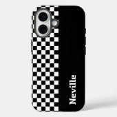Personalised Two-Tone Checkerboard Case-Mate iPhone Hülle (Rückseite)