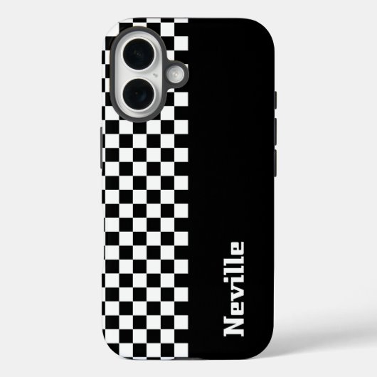 Personalised Two-Tone Checkerboard Case-Mate iPhone Hülle (Rückseite)