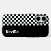 Personalised Two-Tone Checkerboard Case-Mate iPhone Hülle (Rückseite (Horizontal))