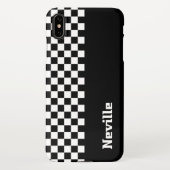 Personalised Two-Tone Checkerboard iPhone Hülle (Rückseite)