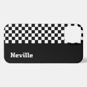 Personalised Two-Tone Checkerboard iPhone Hülle (Rückseite (Horizontal))