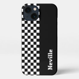 Personalised Two-Tone Checkerboard iPhone 13 Hülle