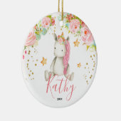 Personalised Unicorn Babygirl First Ornament (Rechts)