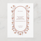 Personalised Wedding Be My Bridesmaid Invitation. Postkarte (Vorderseite)