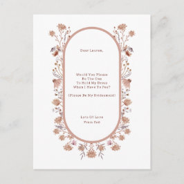 Personalised Wedding Be My Bridesmaid Invitation. Postkarte