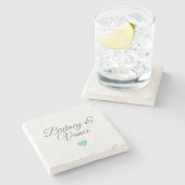 Personalised Wedding Coasters Steinuntersetzer (Seitenansicht)