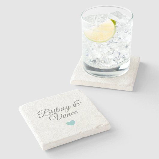 Personalised Wedding Coasters Steinuntersetzer (Seitenansicht)