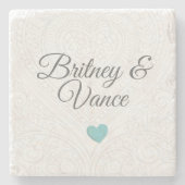 Personalised Wedding Coasters Steinuntersetzer (Vorderseite)