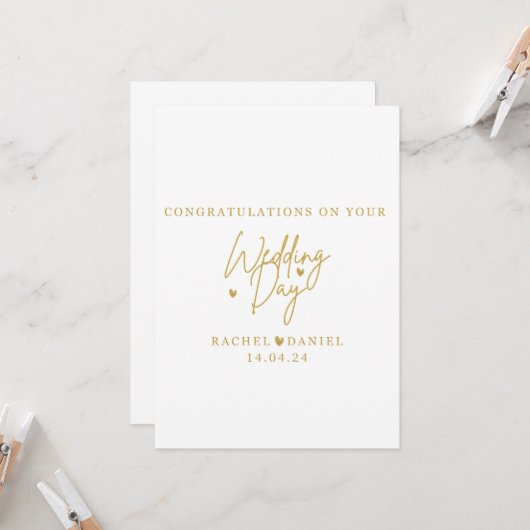 Personalised Wedding Day Card - Happil Ever After Einladung (Vorderseite/Rückseite Beispiel)