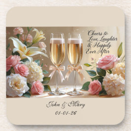 Personalised Wedding Hard plastic coaster Getränkeuntersetzer