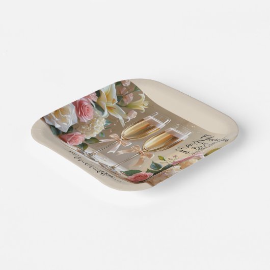 Personalised Wedding Paper Cup- Happily Ever After Pappteller (Gewinkelt)