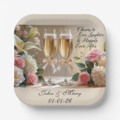 Personalised Wedding Paper Cup- Happily Ever After Pappteller (Vorderseite)