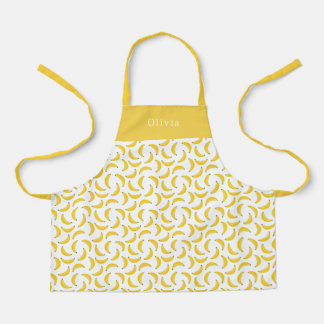 Personalised Yellow Banana Pattern Apron. Schürze