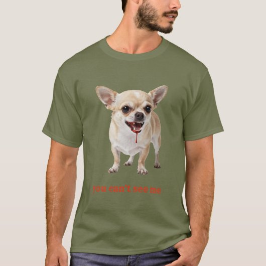 Personalised You Can't See Me Chihuahua WWE T-Shirt (Vorderseite)