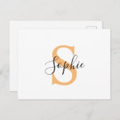 Personalised Your Name, Custom Name, Birthday Gift Ankündigungspostkarte (Vorne/Hinten)